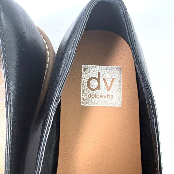 Dolce Vita DV Catalina Penny Loafer Size 9 Black Chunky Heel Slip On Shoes - Picture 2 of 10